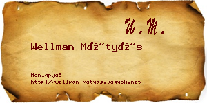 Wellman Mátyás névjegykártya